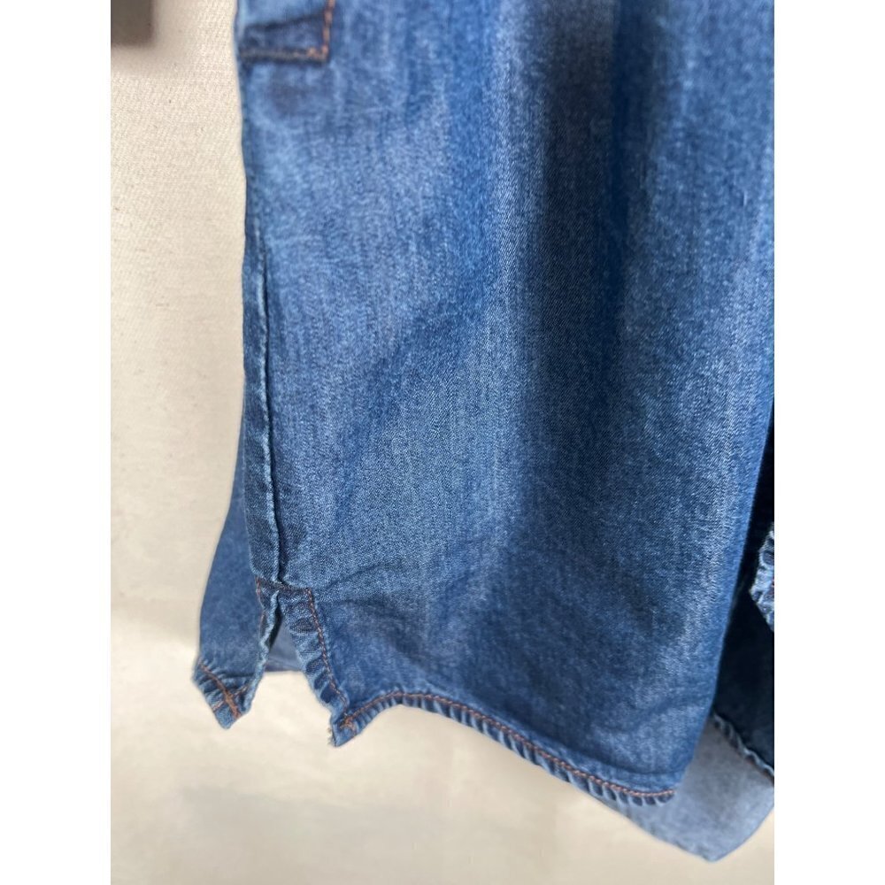French Connection Womens Size 2 XXS Cotton Lyocell Denim Shirt Dress L/S Pockets - Picture 7 of 12